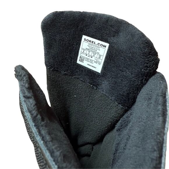 Sorel Women's Out N About Tall Snow Boots Size 6 Black Red Faux Fur Quilted Warm - Picture 2 of 6